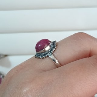 Anillo Plata con Rubí Natural