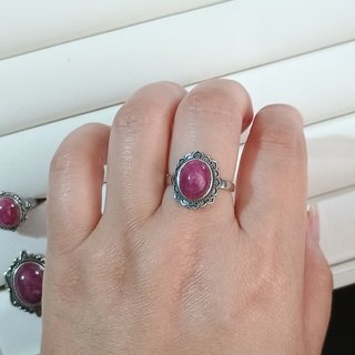 Anillo Plata con Rubí Natural