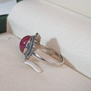 Anillo Plata con Rubí Natural