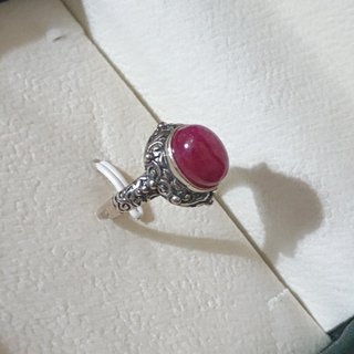 Anillo Plata con Rubí Natural