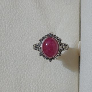 Anillo Plata con Rubí Natural