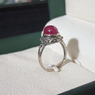 Anillo Plata con Rubí Natural
