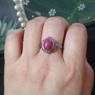 Anillo Plata con Rubí Natural