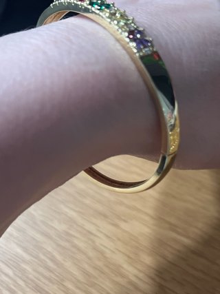 Pulsera Chapada Oro 14K Multicolor Flores