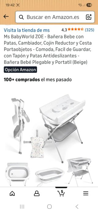 Cambiador de bebé plegable Ms BabyWorld ZOE