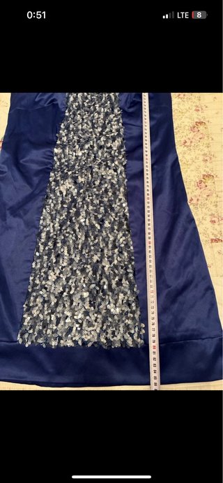 Vestido Talla 42 Azul y Plateado