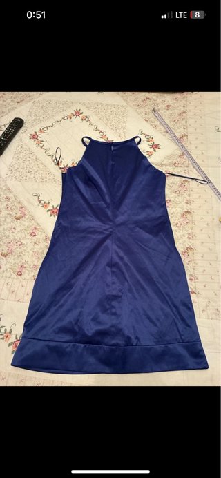 Vestido Talla 42 Azul y Plateado