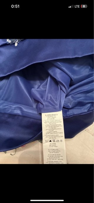 Vestido Talla 42 Azul y Plateado