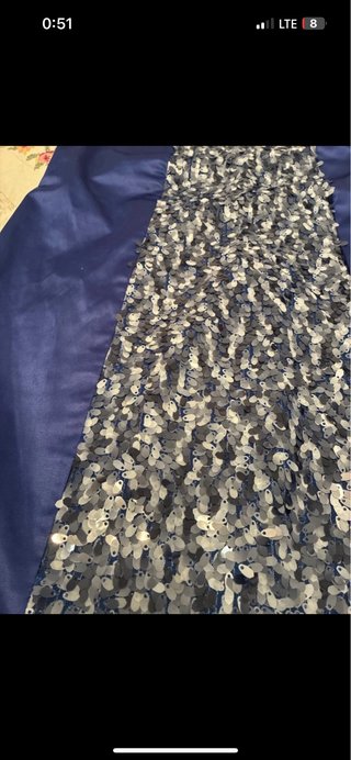 Vestido Talla 42 Azul y Plateado