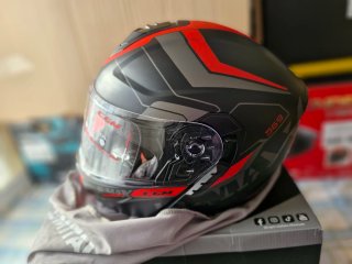Casco Moto Modular C-Max City 569 Negro Rojo