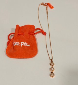 Collar Folli Follie Triple Círculo Pavé Oro Rosa
