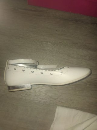 Zapatos vestir niña blancos con corazones n 34