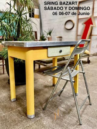 Mesa Cocina Vintage Amarilla 60s