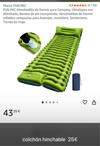 Colchón Hinchable FUN PAC Ultraligero