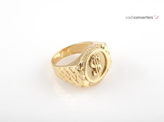 sello oro 18k con piedra con circonita t. 21 (19,42 mm)