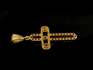 crucifijo oro 18k con piedra con circonita