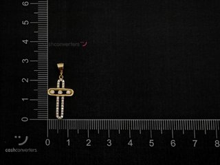 crucifijo oro 18k con piedra con circonita