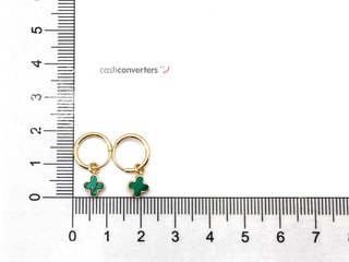 pendientes oro 18k con piedra con malaquita,onix