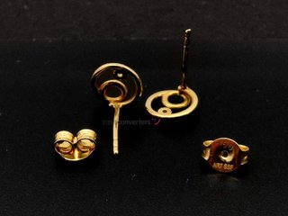 pendientes oro 18k con piedra con circonita