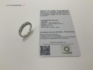 anillo oro 18k con piedra con diamante t. 11 (16,24 mm)