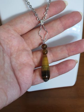 Collana Acciaio Occhio di Tigre