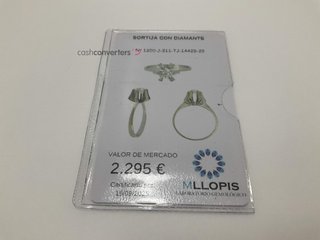 anillo oro 18k con piedra t. 9 (15,6 mm)