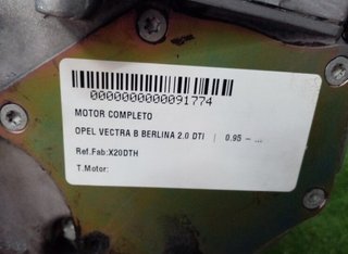 Motor completo opel 91774 x20dth vectra b berlina