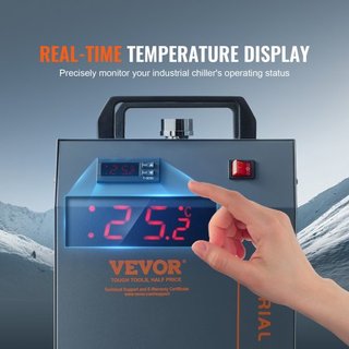 Enfriador de Agua Industrial, CW-5200, Sistema de Enfriamiento de Agua Industrial con Compresor Incorporado, Capacidad del Tanque de Agua de 7L, Tasa de Flujo Máxima de 18 L/min, para Máquina de G...