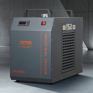 Enfriador de Agua Industrial, CW-5200, Sistema de Enfriamiento de Agua Industrial con Compresor Incorporado, Capacidad del Tanque de Agua de 7L, Tasa de Flujo Máxima de 18 L/min, para Máquina de G...