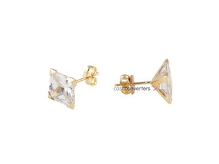 pendientes oro 18k con piedra con circonita