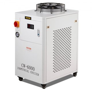 Enfriador de Agua Industrial, CW6000, Sistema de Enfriamiento de Agua Industrial de 1500W con Compresor, Capacidad del Tanque de Agua de 15L, Tasa de Flujo Máxima de 65 L/min, para Máquina de Grab...