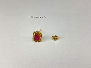 pendientes oro 18k con piedra