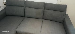 Chaiselongue gris tela