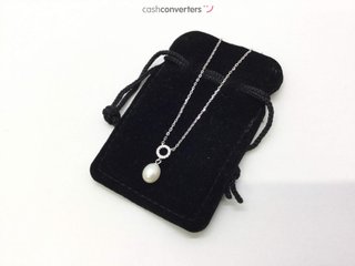 collar plata 925mm con piedra con circonita,perla 19 5cm