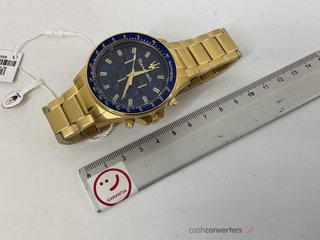 reloj pulsera caballero maserati dorado cara azul crono 40097 8873640008