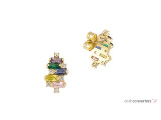 pendientes oro 18k con piedra con circonita
