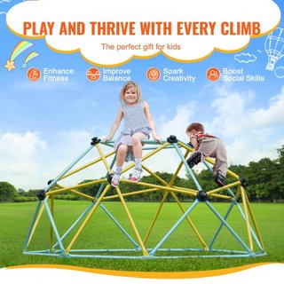 Domo de Escalada, Centro de Juego Geométrico de 6FT para Niños de 3 a 9 Años, Gimnasio Jungle que Soporta 600LBS y Fácil Montaje, con Agarre para Escalar, Equipamiento de Juego para Niños en Inter...