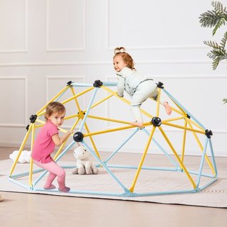 Domo de Escalada, Centro de Juego Geométrico de 6FT para Niños de 3 a 9 Años, Gimnasio Jungle que Soporta 600LBS y Fácil Montaje, con Agarre para Escalar, Equipamiento de Juego para Niños en Inter...