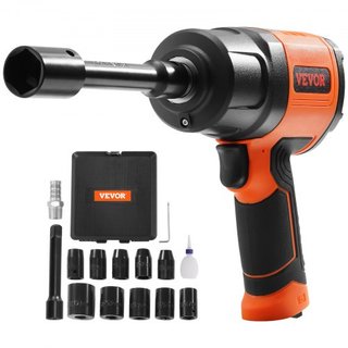 Llave de impacto neumática de 1.27 cm, alto par de hasta 1898.15 N·m, diseño ligero de 2.1 kg con juego de 11 piezas de 1.27 cm de acero CR-V y estuche de transporte