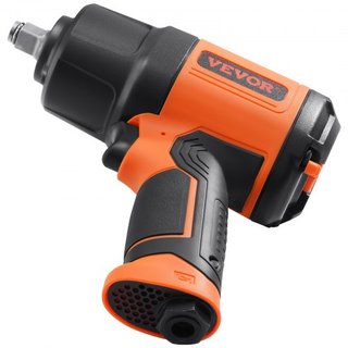 Llave de impacto neumática de 1.27 cm, alto par de hasta 1898.15 N·m, diseño ligero de 2.1 kg con juego de 11 piezas de 1.27 cm de acero CR-V y estuche de transporte