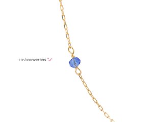 collar oro 18k con piedra con cuarzo 22cm