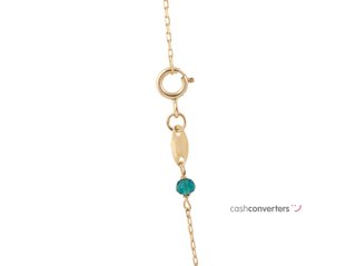 collar oro 18k con piedra con cuarzo 22cm