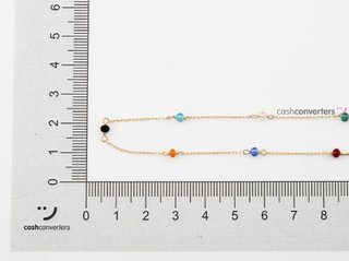 collar oro 18k con piedra con cuarzo 22cm