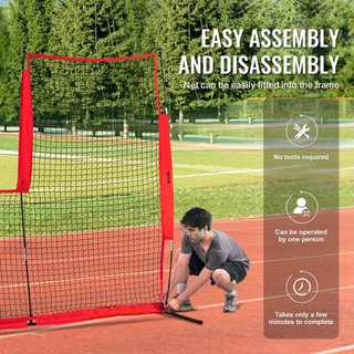 Pantalla L para Bateo, Pantalla de Seguridad de Béisbol y Softbol de 7x7 pies, Pantalla de Bateo Portátil con Bolsa de Transporte y Estacas para el Suelo, Red de Lanzamiento de Béisbol para Protec...