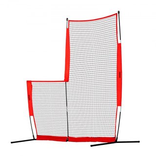 Pantalla L para Bateo, Pantalla de Seguridad de Béisbol y Softbol de 7x7 pies, Pantalla de Bateo Portátil con Bolsa de Transporte y Estacas para el Suelo, Red de Lanzamiento de Béisbol para Protec...