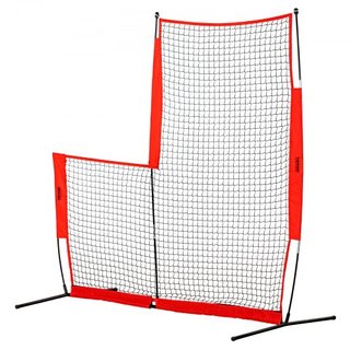 Pantalla L para Bateo, Pantalla de Seguridad de Béisbol y Softbol de 7x7 pies, Pantalla de Bateo Portátil con Bolsa de Transporte y Estacas para el Suelo, Red de Lanzamiento de Béisbol para Protec...