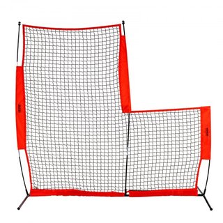 Pantalla L para Bateo, Pantalla de Seguridad de Béisbol y Softbol de 7x7 pies, Pantalla de Bateo Portátil con Bolsa de Transporte y Estacas para el Suelo, Red de Lanzamiento de Béisbol para Protec...