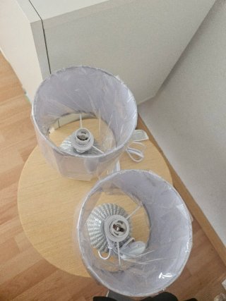 Lámparas de mesa grises (2 unidades)