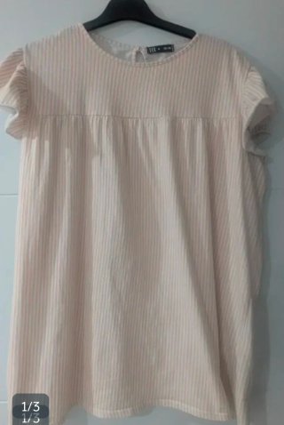 Blusa Bershka Naranja o Blusa TEX rayas beig
