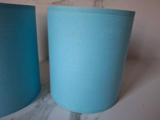 2 Pantallas Lámpara Tela Azul